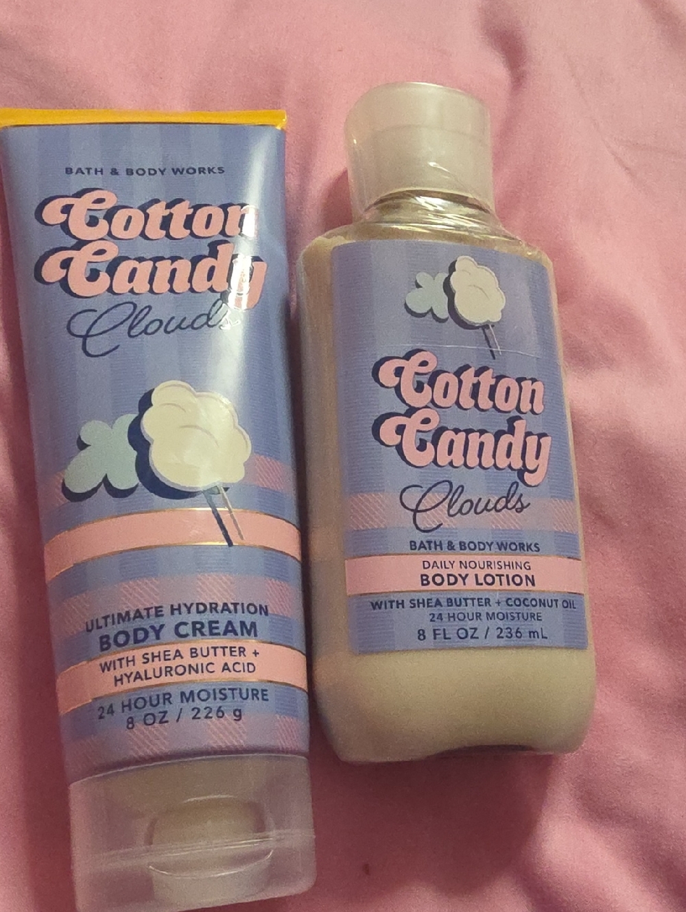 Bath & Body Works Cotton Candy Clouds Lotion & Cream - Lavender, Pink